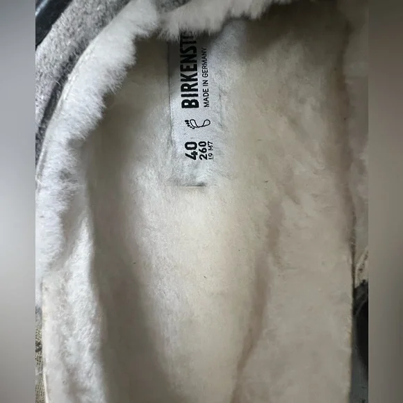 Birkenstock Boston Gray Suede Shearling Clogs Women’s Size EU 40 US 9/9.5 - Picture 4 of 6